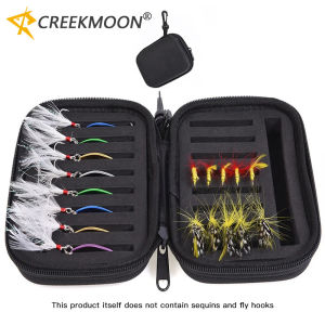 Portable Fishing Hook Bag with Hard EVA Foam Box for Lure Spoon Bait Storage - Fish Hook Trout Flies Fishook Tackle Accessories