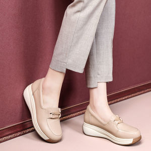 Comfortable Soft Bottom Slip-On Casual Shoes Fashionable Spring Autumn Anti-Slip Leather Slippers Trendy Shake Shake Shoes