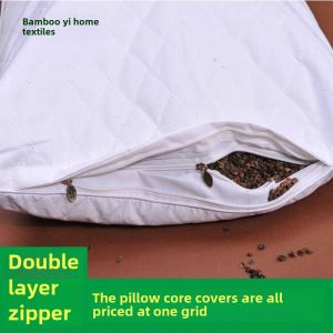 Pillowcase Liner Cover Zipper Pure Cotton Double Layer Pillow Case Kids Buckwheat Husk Pure Cotton Single Pillow Insert Inner Pillow Case