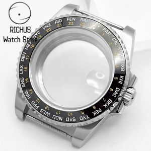 RICHUS 40mm Watch Case GMT Bezel Fit NH35 NH36/ETA2824 PT5000/Miyota82 Series DG2813/3804 Automatic Movement Watch Accessories