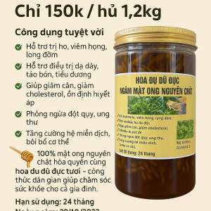 HOA ĐU ĐỦ ĐỰC NGÂM MẬT ONG NGUYÊN CHẤT NHÀ LÀM HỦ 1000ML