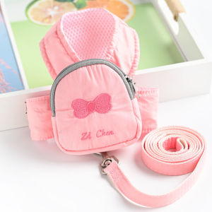 เสื้อกั๊กใส่เลี้ยงสุนัขขนาดเล็กน่ารัก เส้นใยไนลอน สายสะพายสุนัขแบบไม่ยืดได้ กระเป๋าใส่หนังสือสำหรับเด็ก วัสดุผ้าฝ้าย