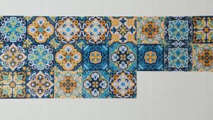 10pcs/set Mandala Style Crystal Hard Tiles Ceramics Wall Sticker Kitchen Wardrobe Home Decor Art Mural Peel & Stick Wall Decals