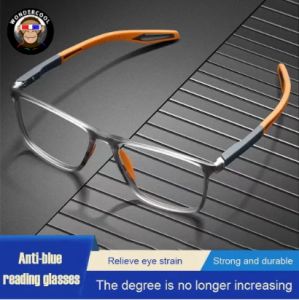 🔥Cc.👍【HOT SELL】Fashion TR90 Reading Glasses for Men HD Anti-blue Light Spring Sports Presbyopic Glasses Ultra-light Anti-radiation UV Reading Glasses