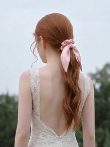 KRRAMEL | 100% Mulberry Silk French Style Ribbon Hair Scrunchie 22 Momme
