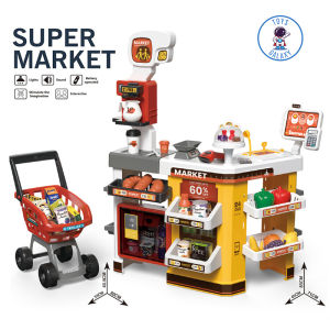 Đồ Chơi Bán Hàng Quầy Siêu Thị - 65 Món Kèm Xe Đẩy / Máy Bán Nước / Bếp Nấu Ăn Kích Thước Lớn