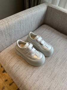 Womens Casual Shoes Thick Bottom Bread Shape Leather Slip-On Spring 2025 Fashion Pearl White Glue Stick High Heel Sneakers