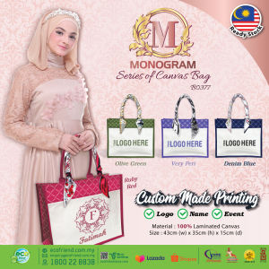 [READY STOCK] B0377 - Canvas Tote Bag Monogram Series of Canvas Bag