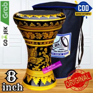 Gendang Atau Darbuka Kayu 8 inch Gold Hitam Power Beat Hitam Import