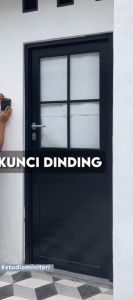 PINTU ALUMINIUM PANEL kombinasi KACA ornament UK T210xL80 +kusen 4in