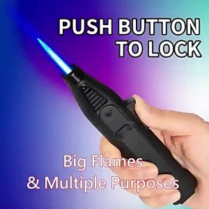 Kitchen Outdoor BBQ Metal Windproof Blue Light Cigar Big Jet Flames Lighter Turbo Torch Fire Gas Lighter