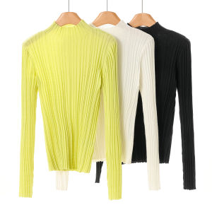 ลิกซี่ ฤดูหนาว เสื้อสเวตเตอร์ถัก 30 วูล ฮาล์ฟไฮ ปกเสื้อ เสื้อชั้นในสำหรับ เสื้อโค้ท ระบายอากาศได้ดี นุ่ม แขนยาว ทรงปกติ สำหรับสุภาพสตรี เสื้อท่อนบน