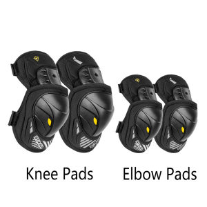 1Pair Motorcycle Knee & Elbow Guards – Adjustable Motocross Armor with PP Shell & EVA Padding – Dirt BikeE-Bike Protective Gear