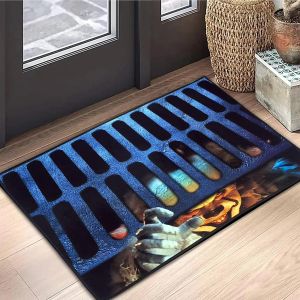 VIKAMA Terrifying Clown Halloween Doormat Home Decoration Anti-Slip Indoor And Outdoor Area Carpet Bedroom Entrance Floor Mat