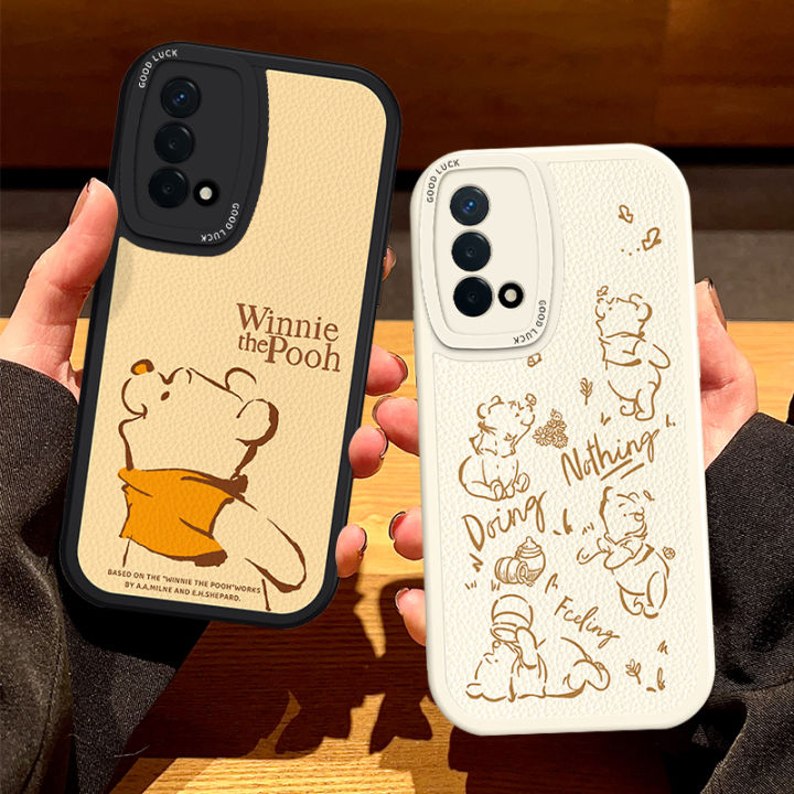 Cute Honey Bear Silicone Phone Case Full Cover Protection for OPPO A93 A95 A96 A1pro A97 A92s A52 A3 A72 Women's New Model Anti-Fall