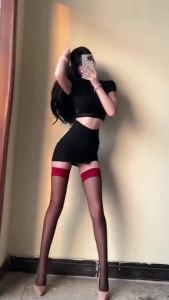 Tất Nữ Dài Quá Đầu Gối Màu Đen Và Màu Nude Phối Màu Gợi Cảm Chất Liệu Polyester Không Dệt