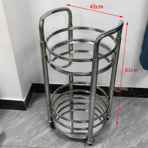 TONGGUMO | Double Layer Stainless Steel Round Beverage Trolley