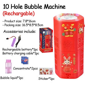 Protree Imitation Firework Bubble blowing Machine Electric Bubbles With Music Light Wedding Atmosphere toys kids gift