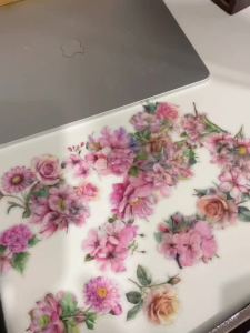 50pcs Pink Floral Stickers Flower Natural Journaling Notebook Water Bottle Decorative Decals Aesthetic Waterproof PET Sticker