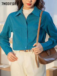 Lachapelle Autumn New Polo Collar Single Button Brushed Pure Color Fashionable Top Womens Business Casual Polyester Fiber