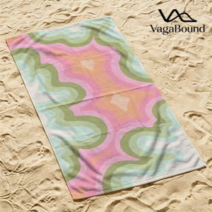 Pastel Wavy Star Luxury Beach Towels Crafted from Combed Cotton Plush and Absorbent Beach Towel or Pool Towels