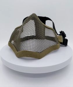 Military Tactical Airsoft Double-belt Half Face Metal Steel Mesh Protective Mask Army CS Game Equipment Cycling Hunting Paintball Breathable Mask