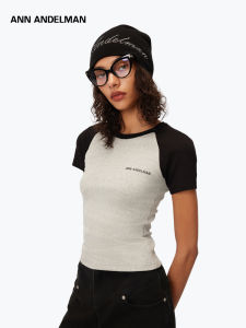 ANN ANDELMAN | Black Grey Slimming Short Sleeve T-Shirt