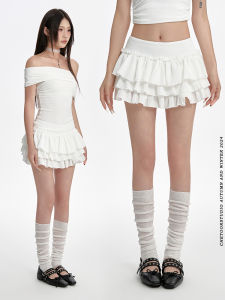 Low-Waist A-Line Pleated Mini Skirt Womens Summer New Style Cake Skirt Slimming Flared Half-Length Trendy Short Skirt