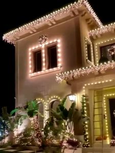 New Solar LED water proof Curtain Light Christmas LightYard Garden Light 6m+2m/200LED