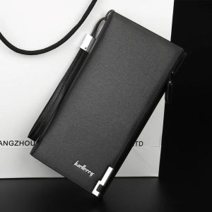 Zipper Coin Mobile Phone Multifunction Clutch Bag Solid Men Long Wallet High Quality Fashion Business Purses PU Leather Wallets