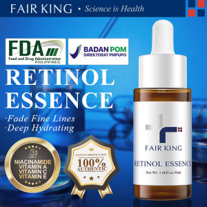 FAIR KING [BPOM] Retinol Serum 30ml Anti-Aging Retinol Ganda Anti penuaan Memudarkan Garis Halus Mengencangkan Kulit Memudar Bintik-bintik Gelap Anti Kerut Pelembab Pemutih Mengencangkan Perbaikan Esensi Perawatan Kulit