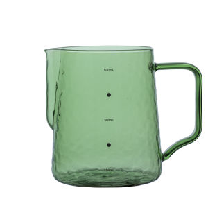 MrWater Glass Milk Froth Cup Coffee Art Pouring Pot Home Use with Scale Milk Foam Cup Coffee Sharing Pot