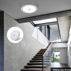 Cảm Biến Chuyển Động Đèn LED Ốp Trần 110V 220V PIR Bề Mặt Gắn Cho Phòng Khách Cầu Thang Bảng Điều Khiển Chiếu Sáng Ban Đêm Phong Cách Hiện Đại Màu Trắng