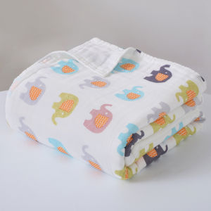 ผ้าขนหนูอาบน้ำผ้าฝ้ายแท้ 6 ชั้นสำหรับเด็กแรกเกิด ผ้าห่มสำหรับนอนหลับกลางวัน ผ้าห่มปรับอากาศ ผ้าขนหนู ผ้าฝ้ายแท้ ผ้าฝ้ายแท้ 6 ชั้น ผ้าฝ้ายแท้ 6 ชั้น