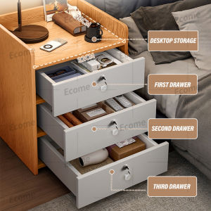 Modern Bedside Cabinet With Lock Wood Side Table With Drawer Bedside Table Drawer Bedside Table / End Table With Drawers / Bedside Cabinet With Drawers Nightstand Bedside Table Wooden Bedside Table Two Drawer Night Table L33cm x W30cm x H48cm