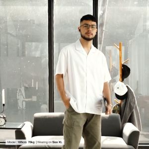 Noforty Kemeja Bowling Oversize Hila White