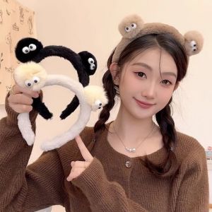 Korean Style Cartoon Big Eyes Headband Women Fashion Face Wash Hair Band Fashion Plush Girl Headband