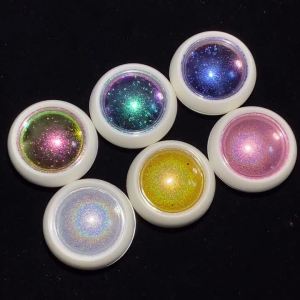 6Jars Chameleon Magic Mirror Nail Art Powder+Glitter Sequins Holographic Chrome Pigment Dust UV Gel Polish Manicure Decorations