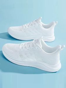 Mens Running Shoes Breathable Mesh Casual Sports Sneakers White Warrior/Huiri Brand round Toe EVA Outsole Comfortable Summer Shoe