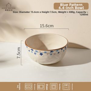 MODERN SWEETHOME | Glazed Underpainting Ceramic Tableware Dinner Bowl Plate