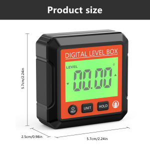 Magnetic Digital Level Angle Finder LCD Backlight Level Meter Inclinometer 4*90° Magnet Protractor Level Box For Woodworking