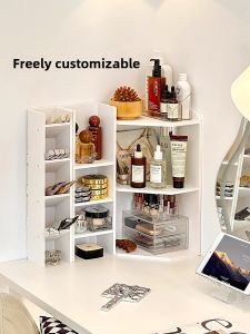 Corner Space Utilization Luxury Makeup Desk Organizer Multi-Layered Storage Rack for Skincare Products And Lipsticks