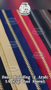 Aksesoris Tas Daun Resleting (2 Arah) Besi Alloy No.5A BESI MURNI (290 Brown) Emas Muda - IMPORT