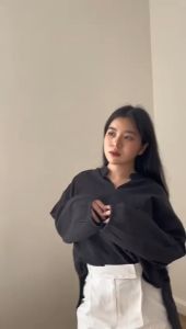 LINA l Blouse Wanita l Vneck Shirt Blouse Kemeja Oversize l Kemeja Kantor l Kemeja Korea l Kemeja Oversized l Atasan Wanita