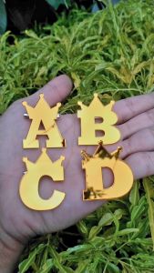 Bros Custom Inisial Mahkota Bros Akrilik Custom Gravir Bros Huruf Inisial Hijab