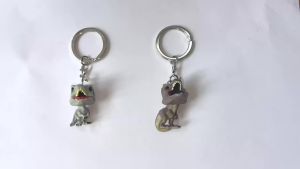 Bandai | Pocket Dinosaur Keychain Jurassic World Blue Velociraptor Tyrannosaurus Rex Mini Action Doll Model Birthday Christmas Gift