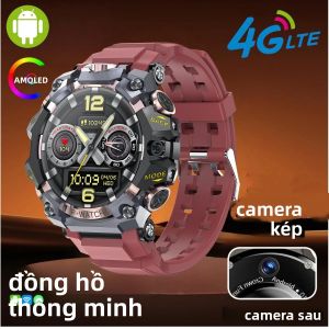 Đồng Hồ Thông Minh 4G Cellular Android 10.0 HD Camera Kép IP68 Chống Nước Khi Bơi GPS NFC La Bàn Đồng Hồ Thông Minh Có Chức Năng Theo Dõi Sức Khỏe