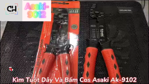 Kìm tuốt dây điện đa năng Asaki AK-9102 kìm cắt kìm bấm cos lưỡi thép chịu lực tốt