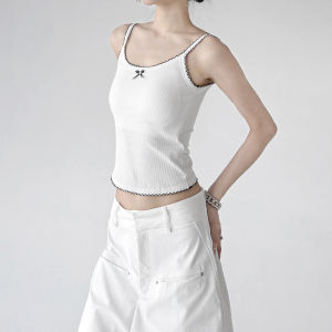 MUYUZI | Bow Decor Slim Fit Versatile Tank Top