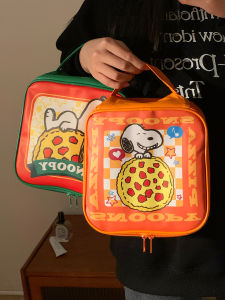 Adorable Snoopy Print Makeup Bag Womens Large Capacity Travel Portable Storage Bag Handheld Waterproof Toiletry Bag